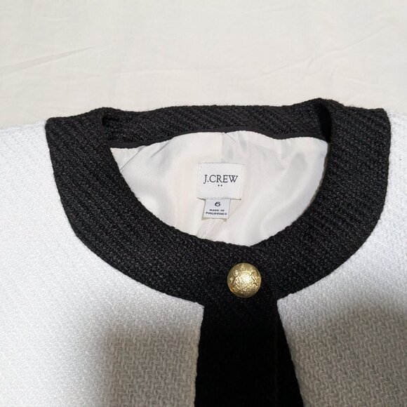J. Crew Black and White Combo Tweed Lady Jacket, Size 6 - Picture 3 of 7